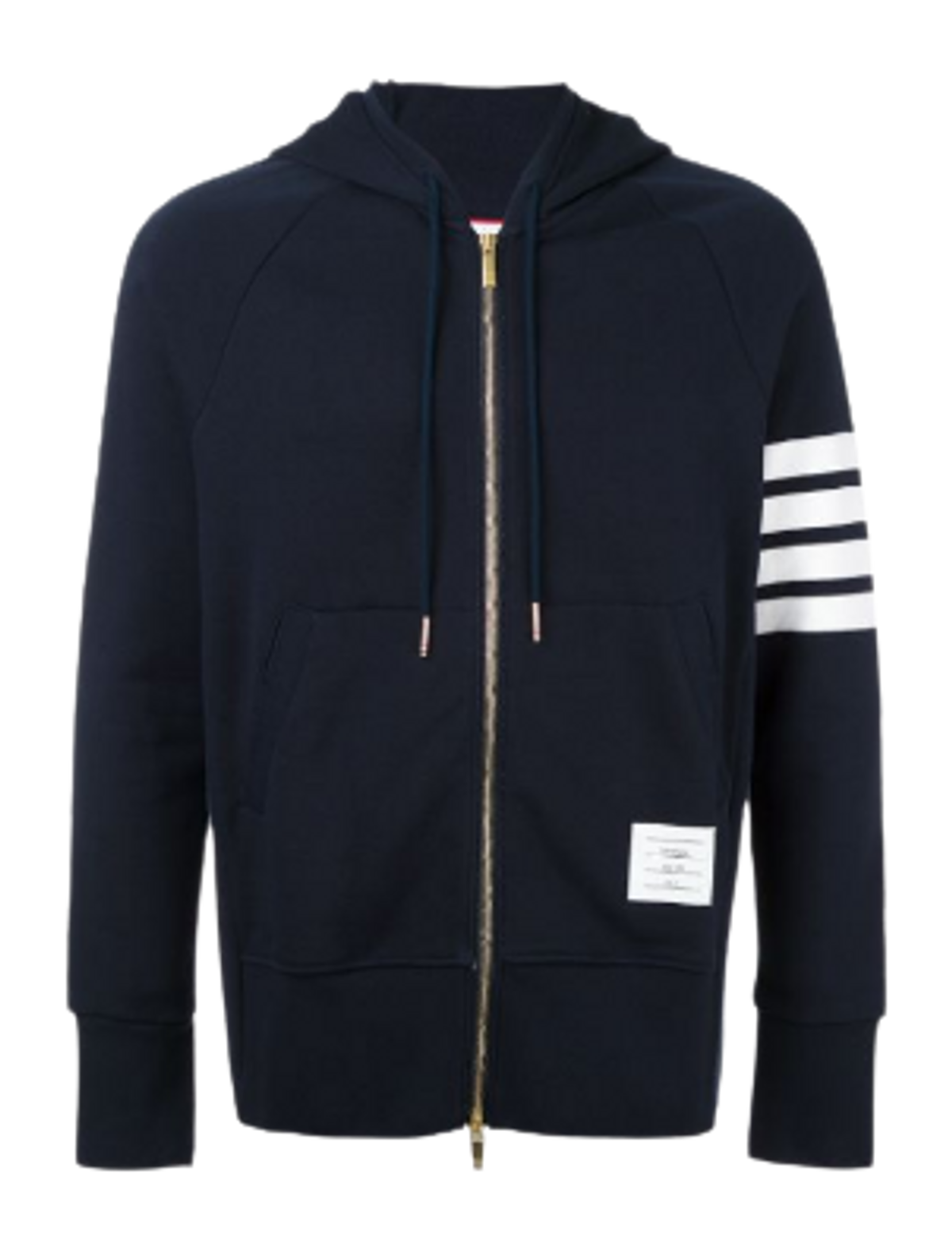 Thom Browne Zip Up Stripes Cotton Sweatshirt Hoodie