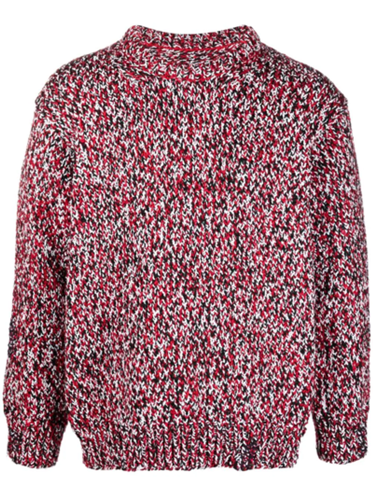 Maison Margiela Melange-Effect Crewneck Red Sweater