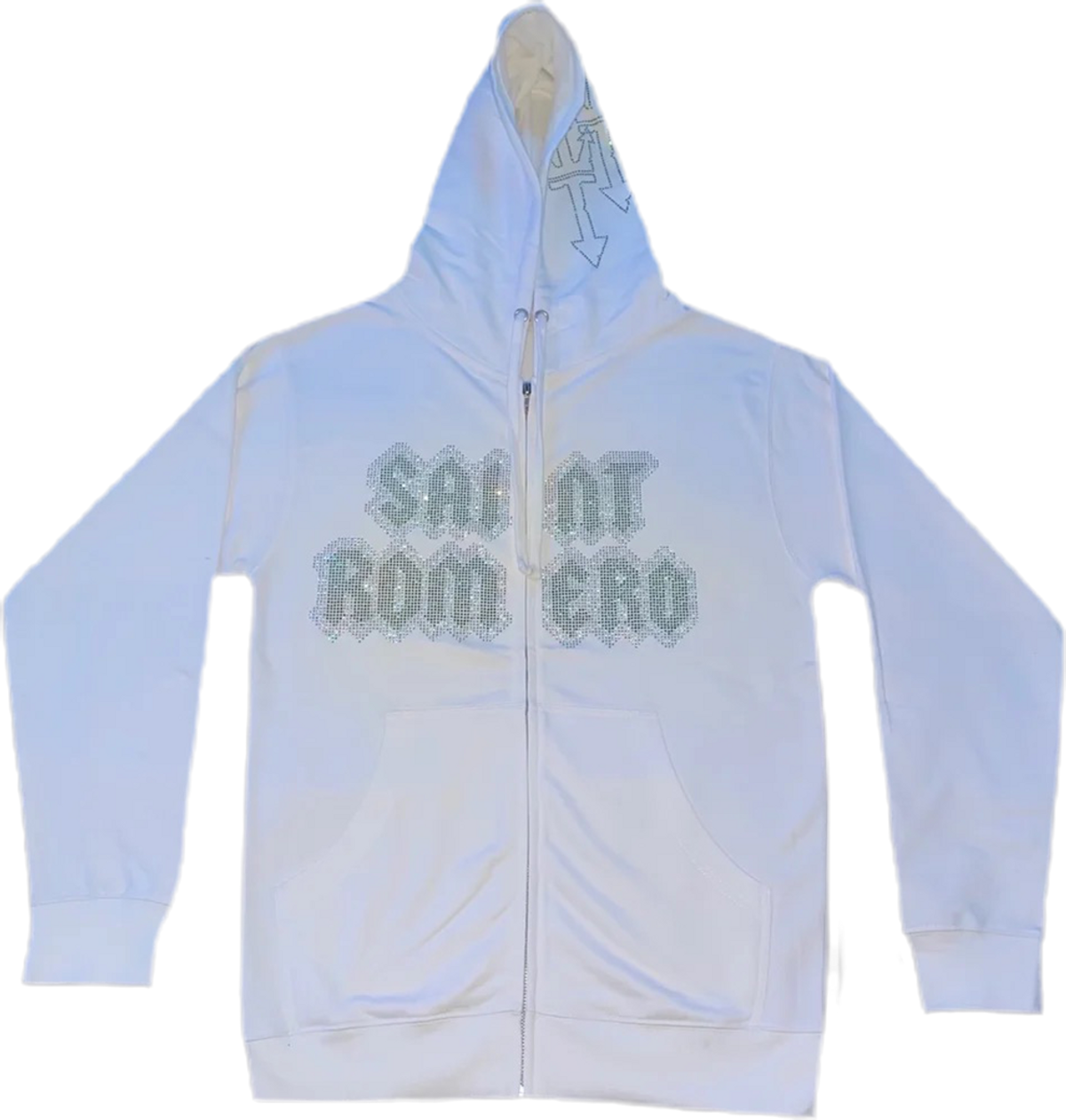 Saint Romero Green Rhinestone Zip-Up Hoodie