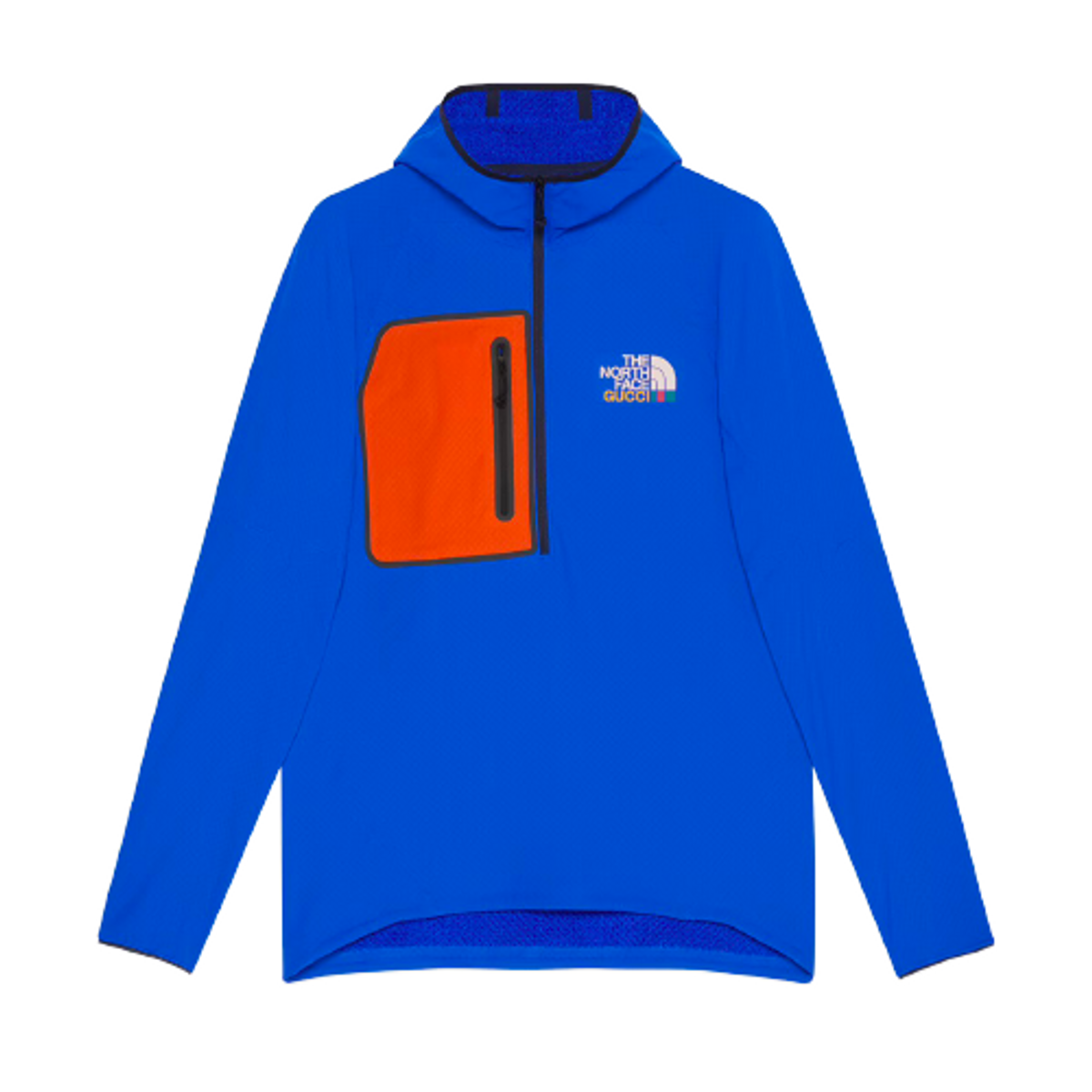 Gucci × The North Face Blue Zip Fleece Hooded Pullover WHAT’S ON THE STAR?