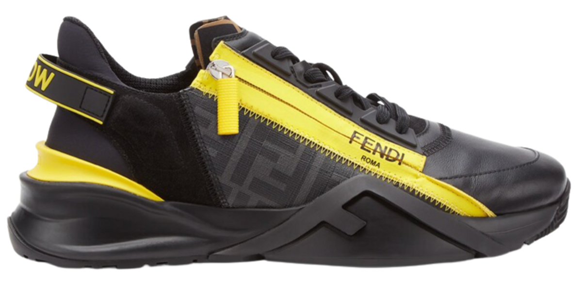 Fendi Flow Black Leather Low-Tops Sneakers