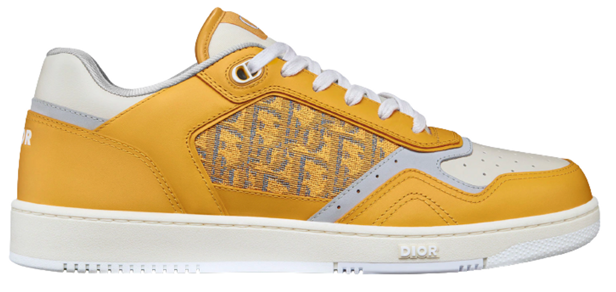 Dior B27 Gold-Tone Smooth Calfskin and Oblique Jacquard Low Top Sneakers