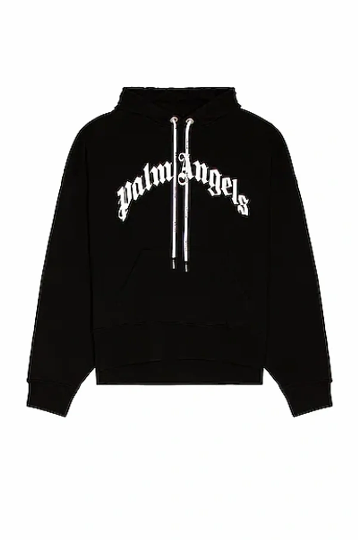 Palm Angels Logo-print Drawstring Hoodie In Black White