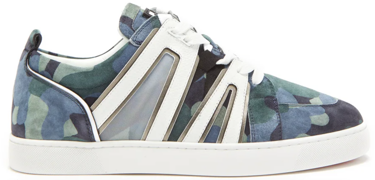 Christian Louboutin Vida Viva Camouflage-Print Suede Trainer Sneakers