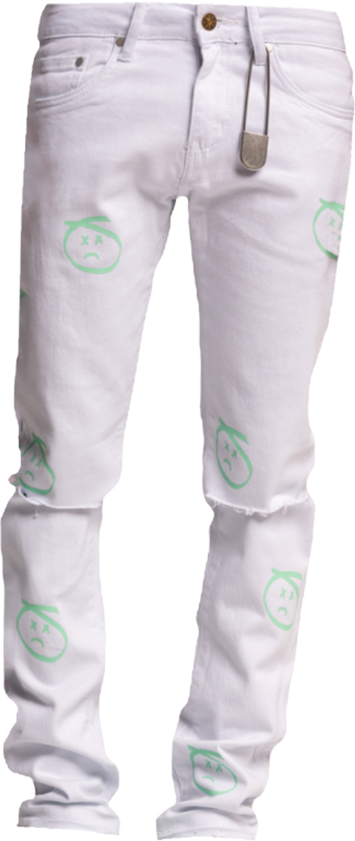 Don't Let Mom Find Out Easter Green Sadboy White Jeans