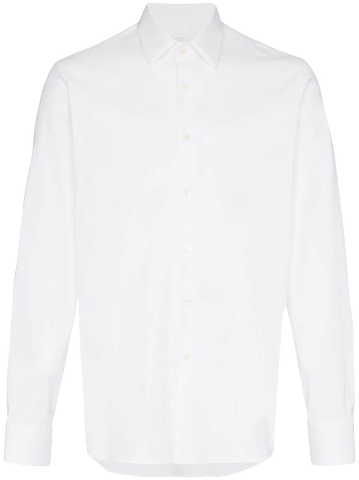 Prada White Embroidered Logo Shirt