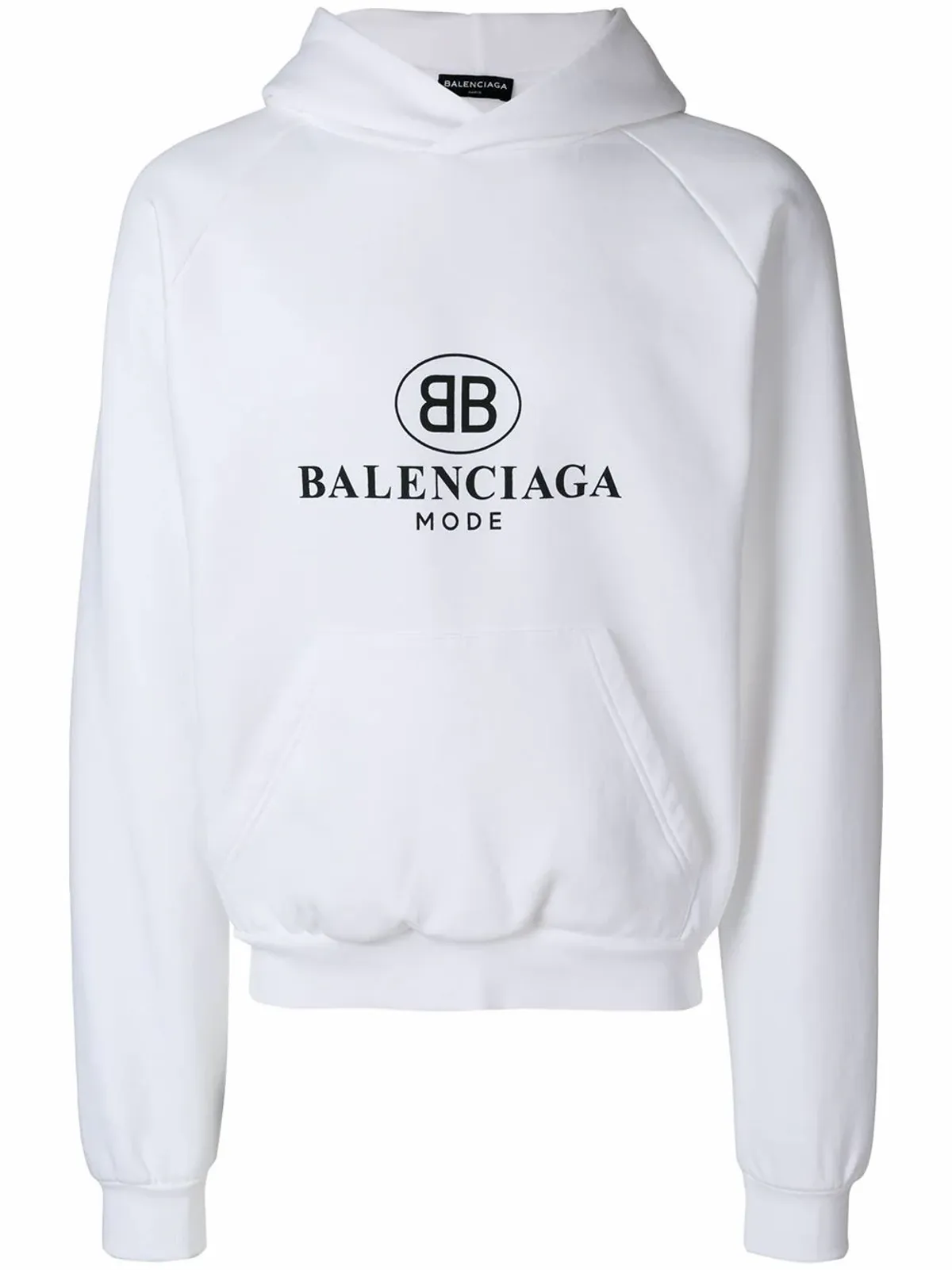 Balenciaga Printed FCotton-Blend White Hoodie
