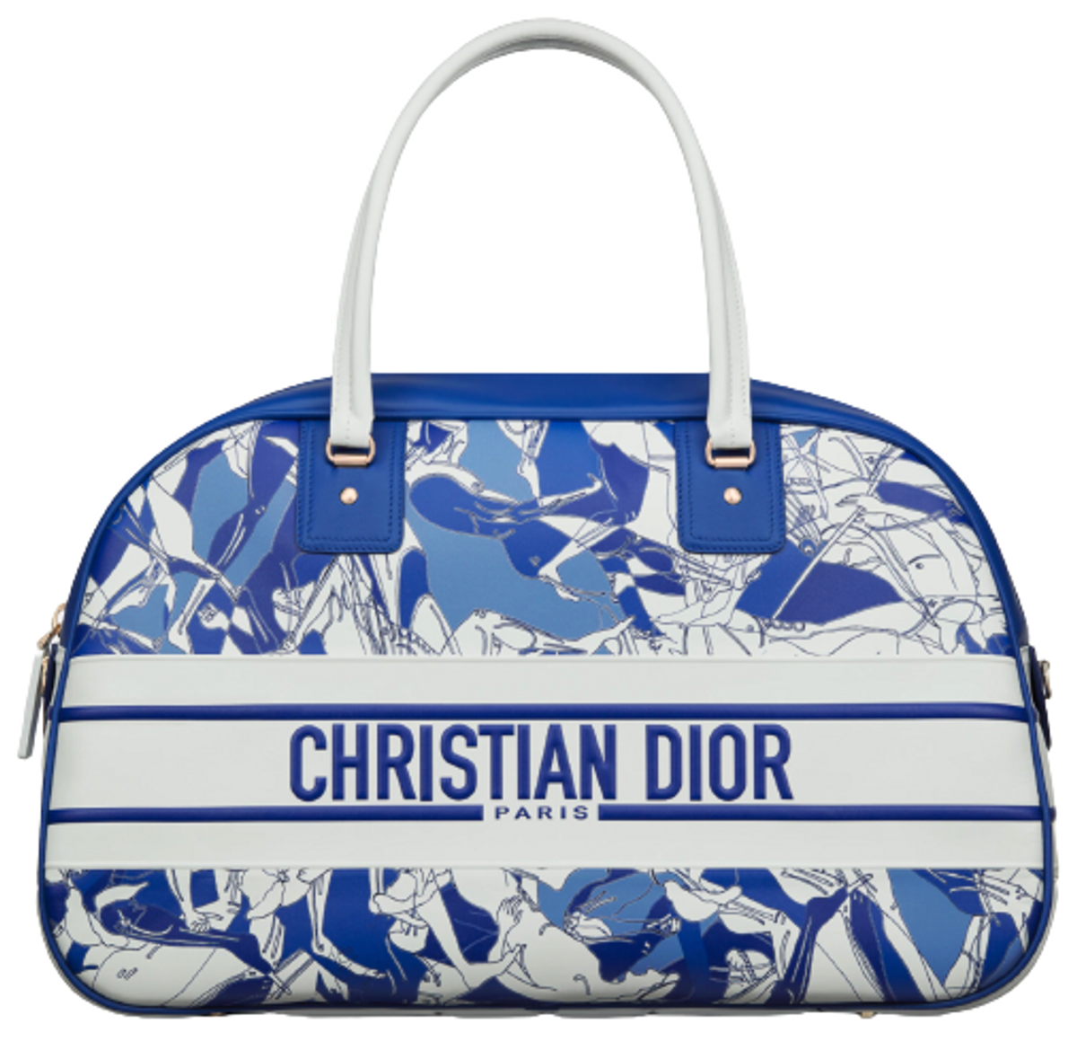 Dior Large Dior Vibe Blue Athletes Smooth Calfskin Classic Bowling Bag