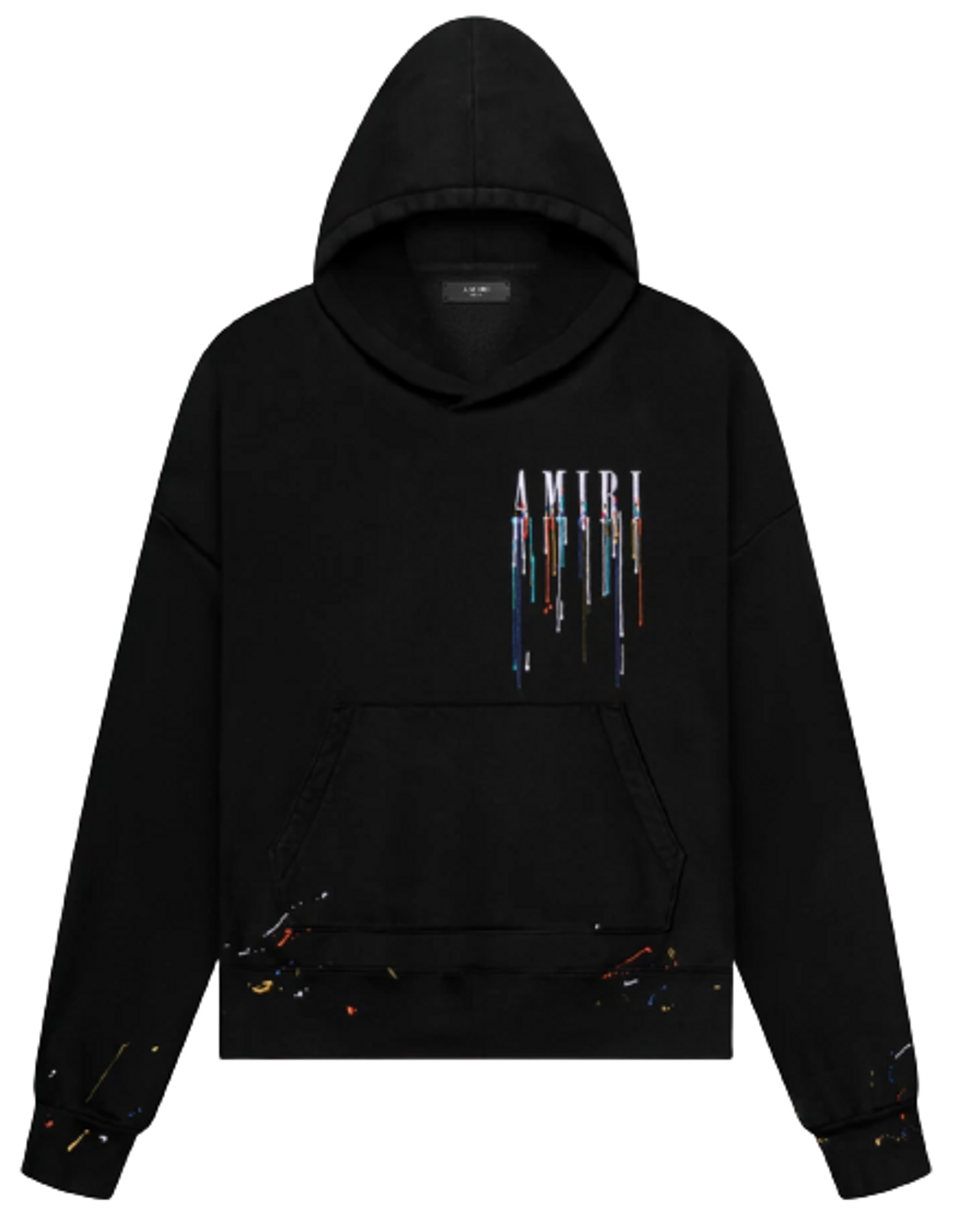Amiri Embroidered Paint Drip Core Logo Black Hoodie