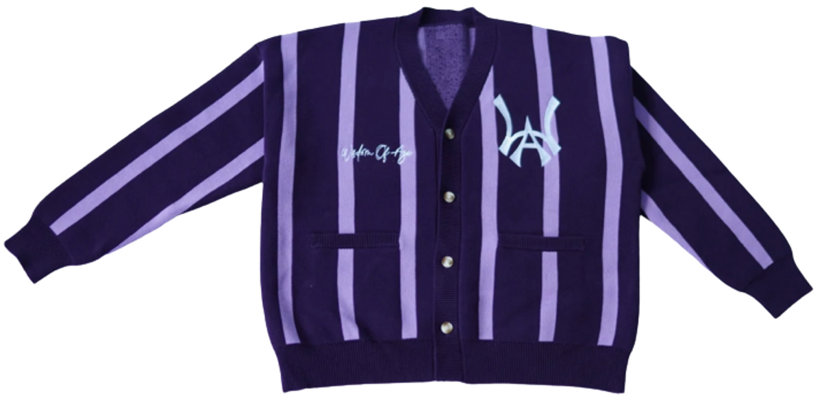 Wisdom of Age WOA City Purple Cardigan