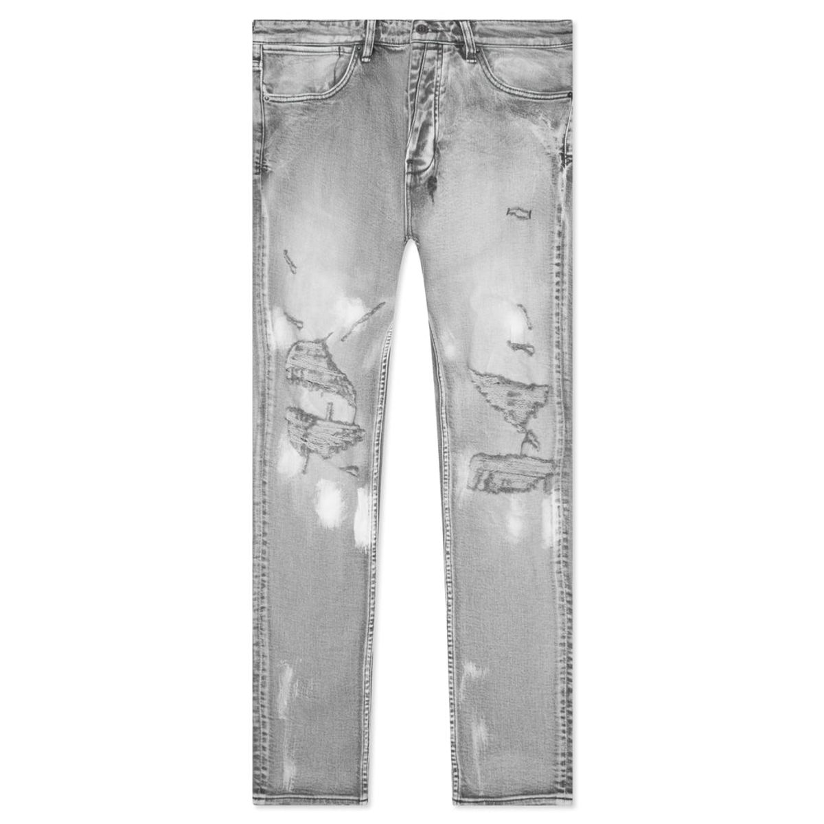 Ksubi Van Winkle Eratik Trashed Stretch Skinny Jeans In 4 Grey WHAT’S
