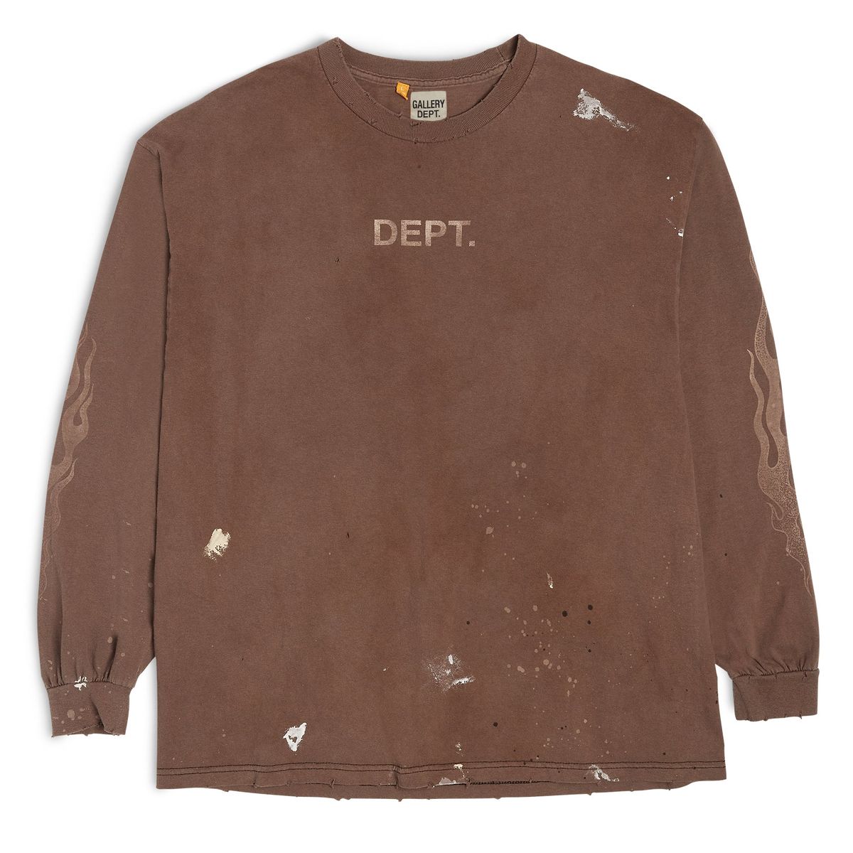 Gallery Dept. Dept Flames Brown Long Sleeve T-Shirt | WHAT