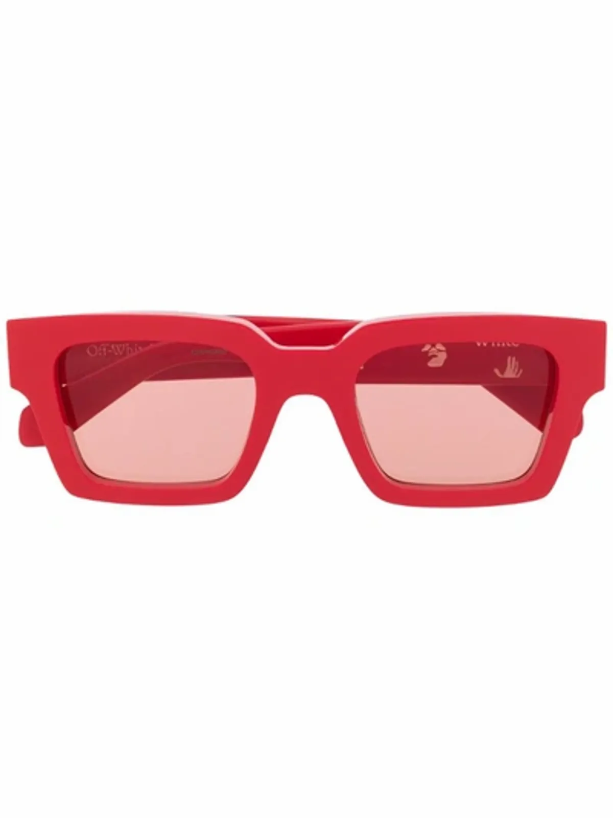 Off-White Arrows Plaque Square-Frame Red Sunglasses
