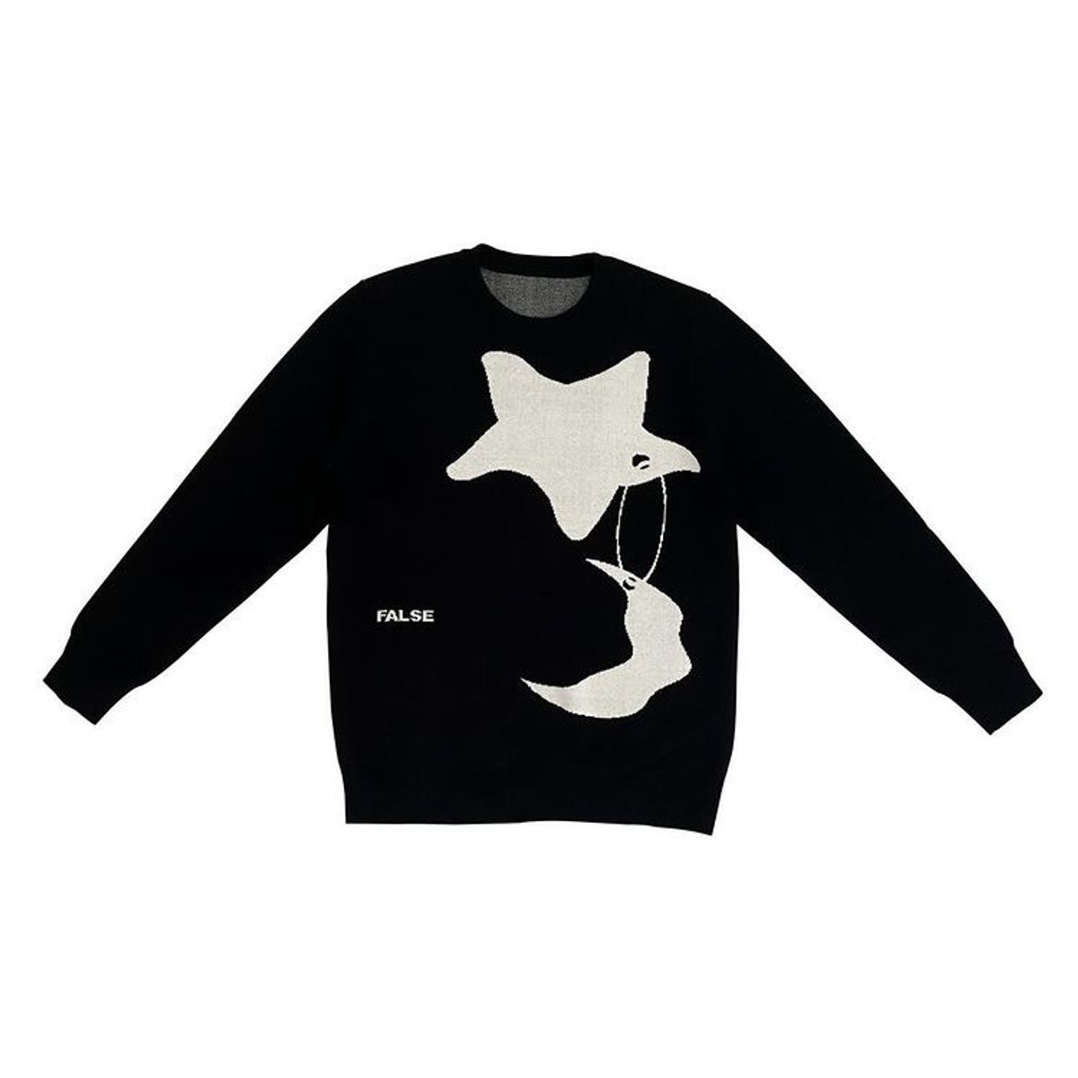 False Crescent Knit Black Sweater