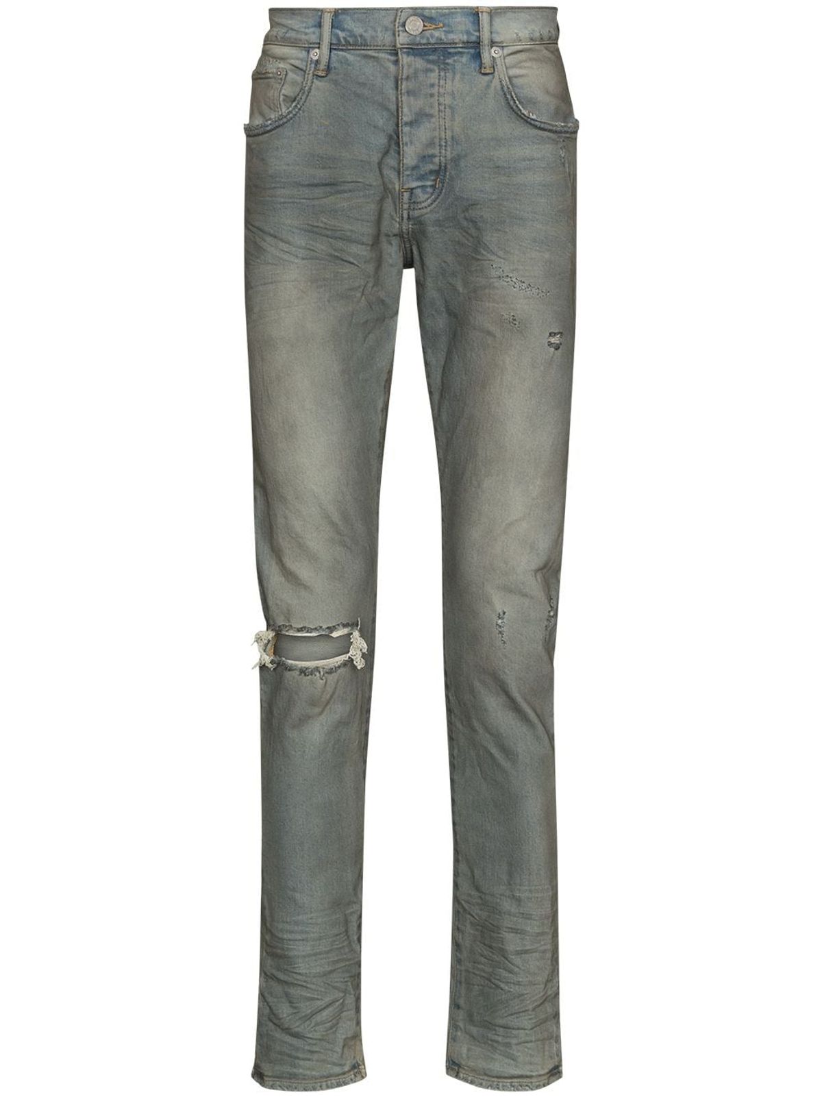 Purple Brand Distressed-look Mid-rise Jeans In Blue