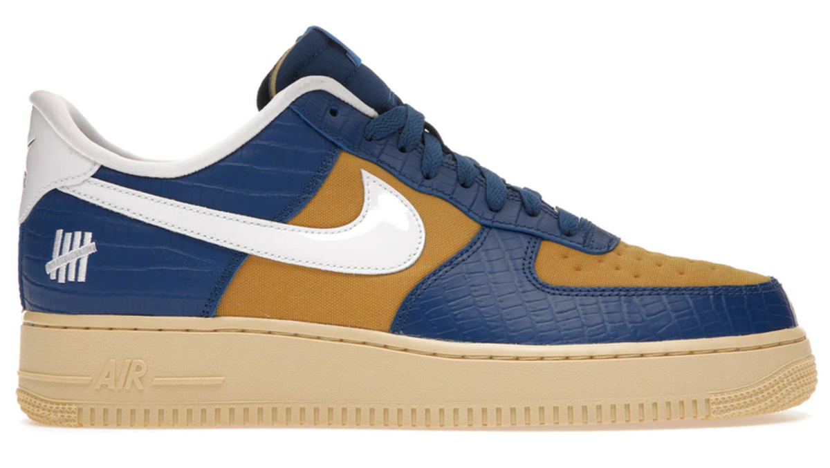 Nike × Undefeated Air Force 1 Low SP 5 On It Blue Yellow Croc Sneakers