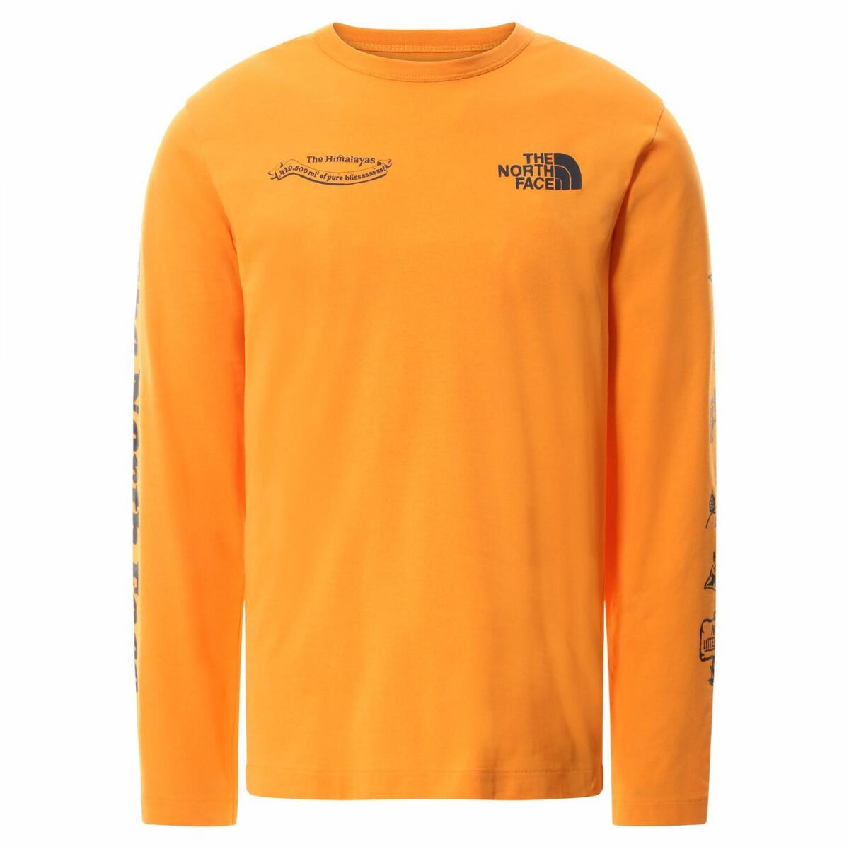 The North Face Himalayan Bottle Source Long Sleeve Tee In Orange