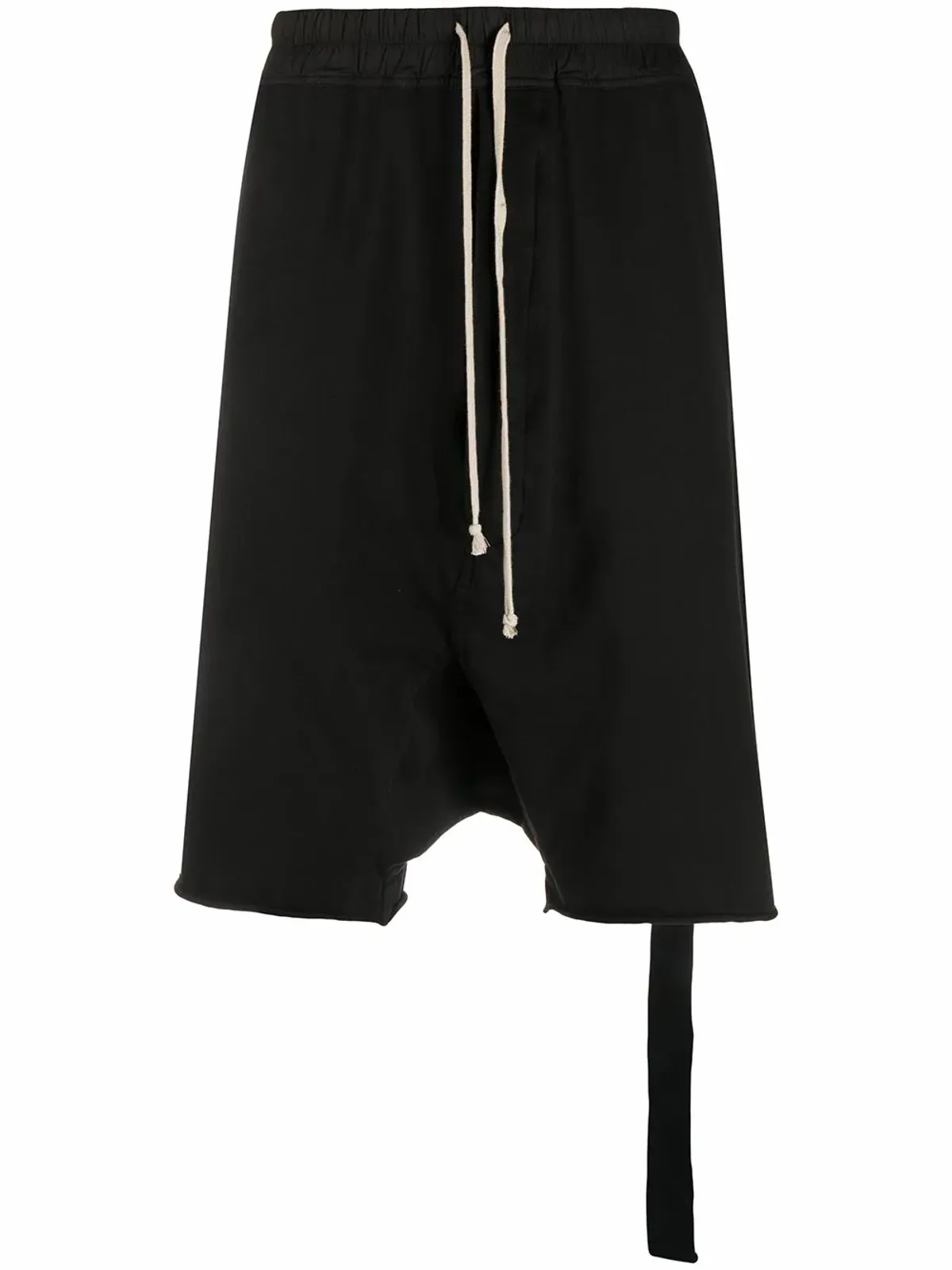 Rick Owens Black Dropped Crotch Shorts