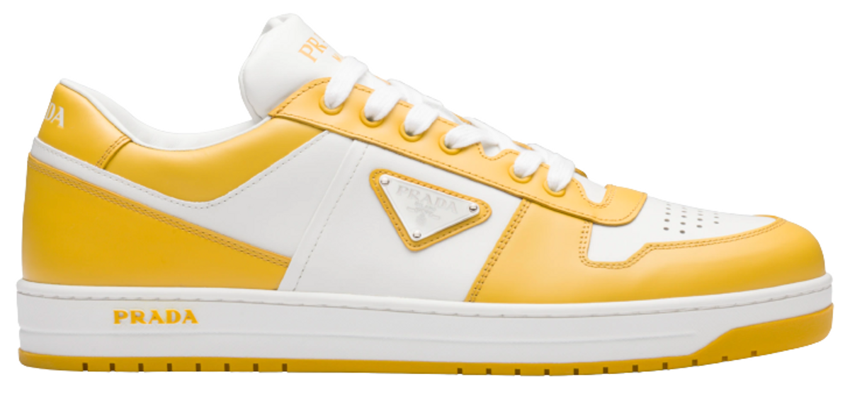 Prada Downtown Leather White/Sun Sneakers