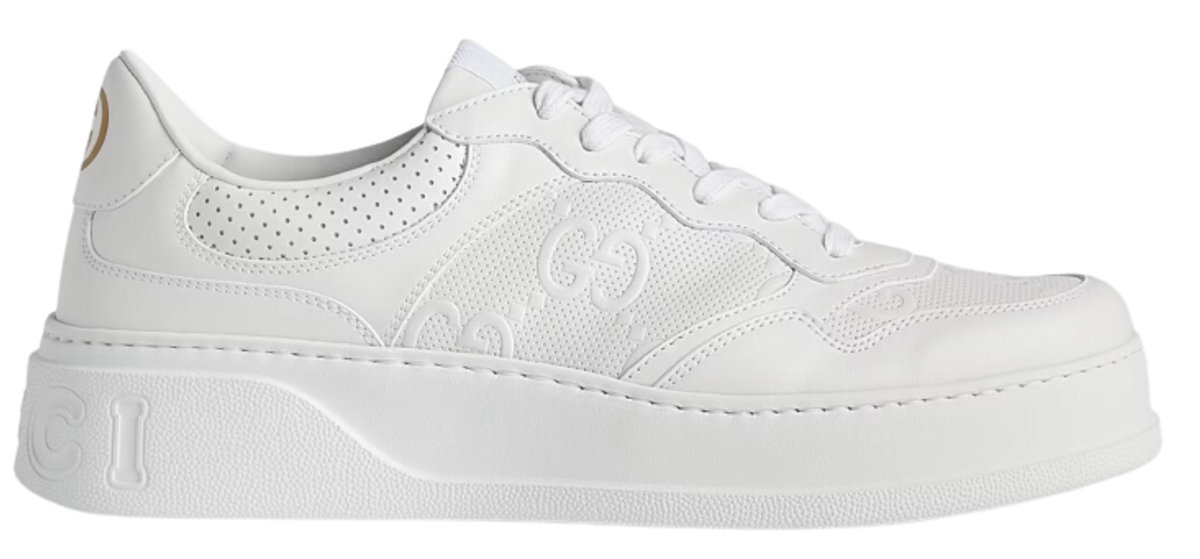 Gucci Gg Embossed White Sneakers