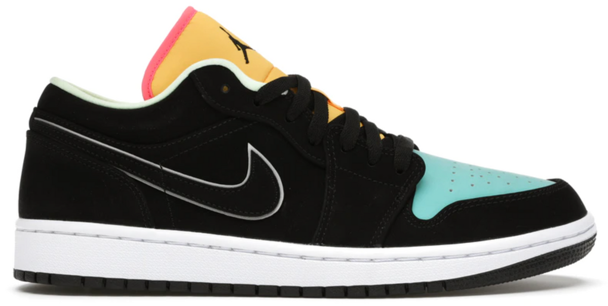 Jordan Air Jordan 1 Black Aurora Green Laser Orange Sneakers