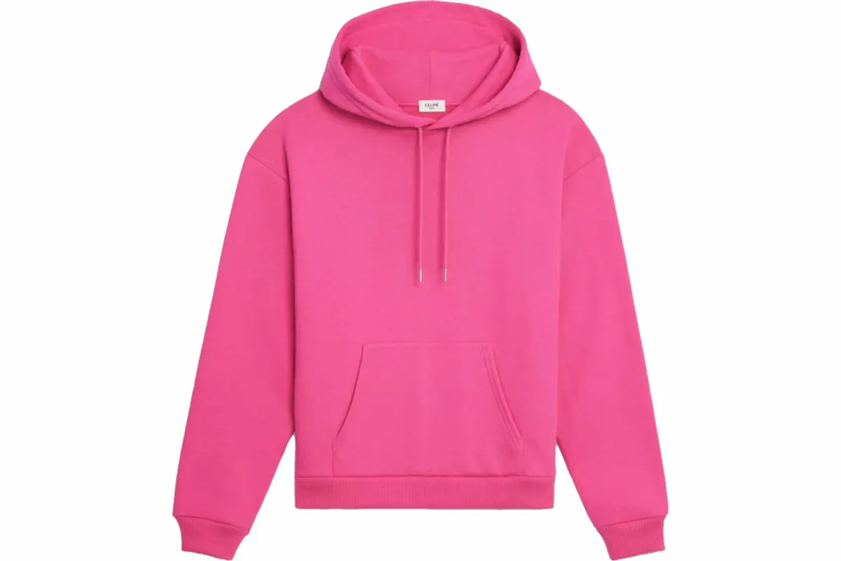 Celine Loose Sweatshirt In Cotton Fleece Hot Pink