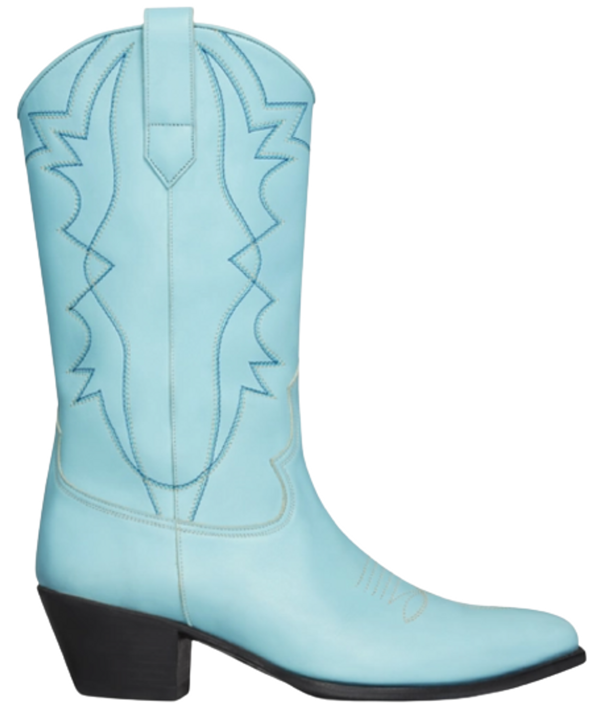 Celine Shiny Bull Baby Blue Western Boots