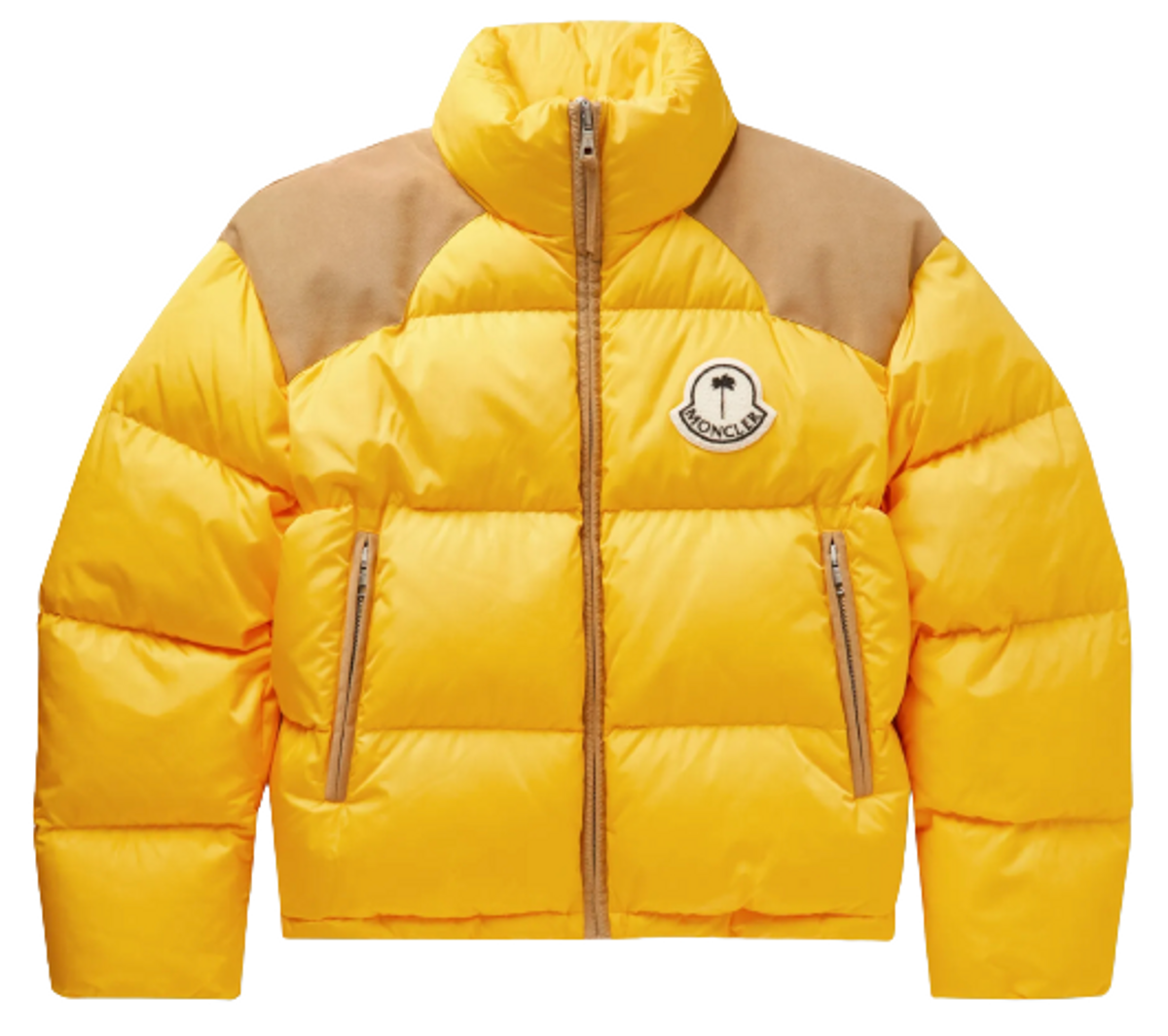 Moncler × Palm Angels Kelsey High Neck Yellow Padded Jacket