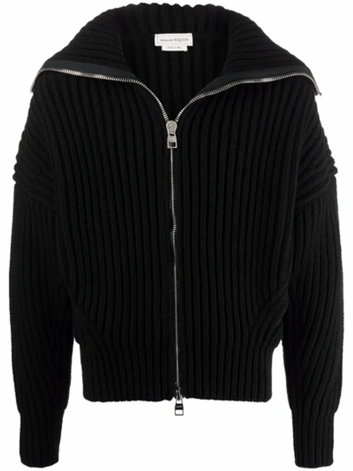 Alexander McQueen Oversized-Collar Wool And Cashmere-Blend Black Jacket