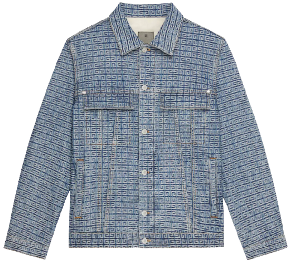 Givenchy Pockets Denim Jacquard Raised 4G Motif Jacket