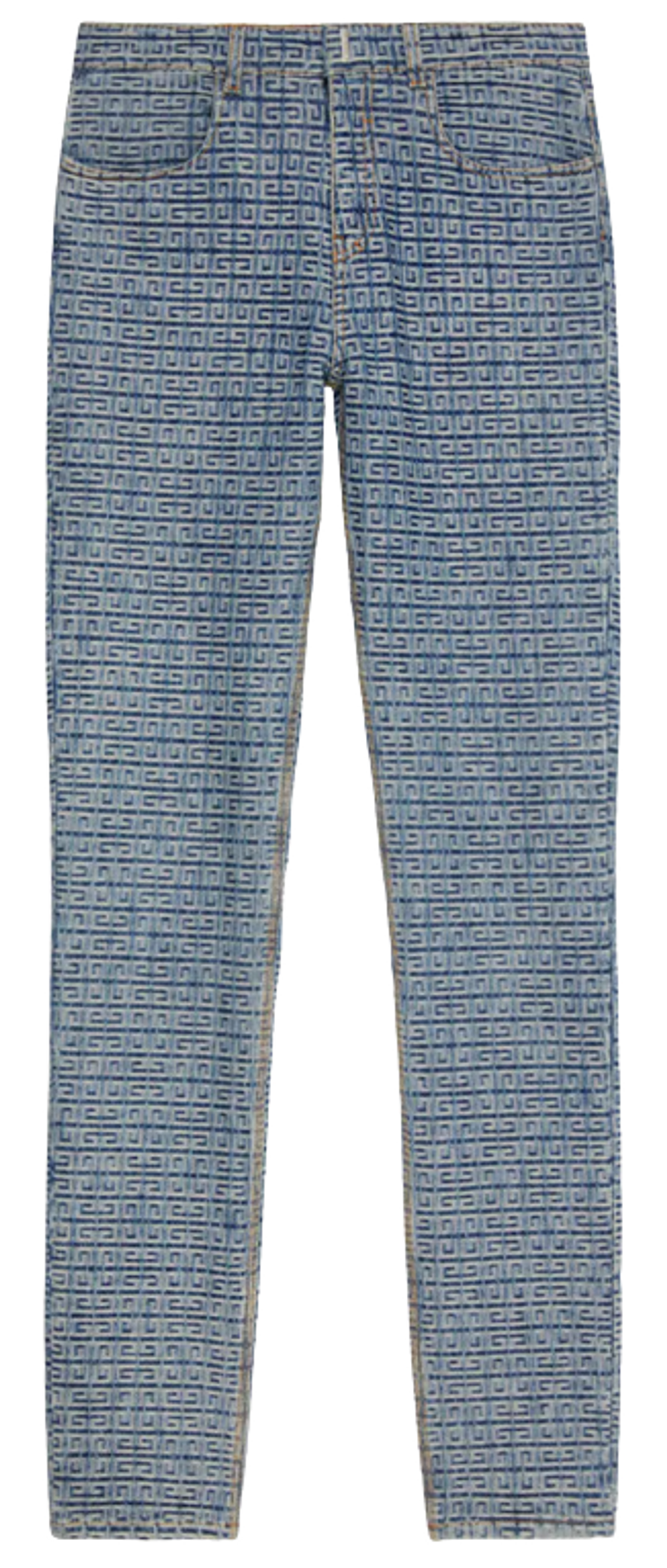 Givenchy Denim Jacquard Raised 4G Motif Jeans
