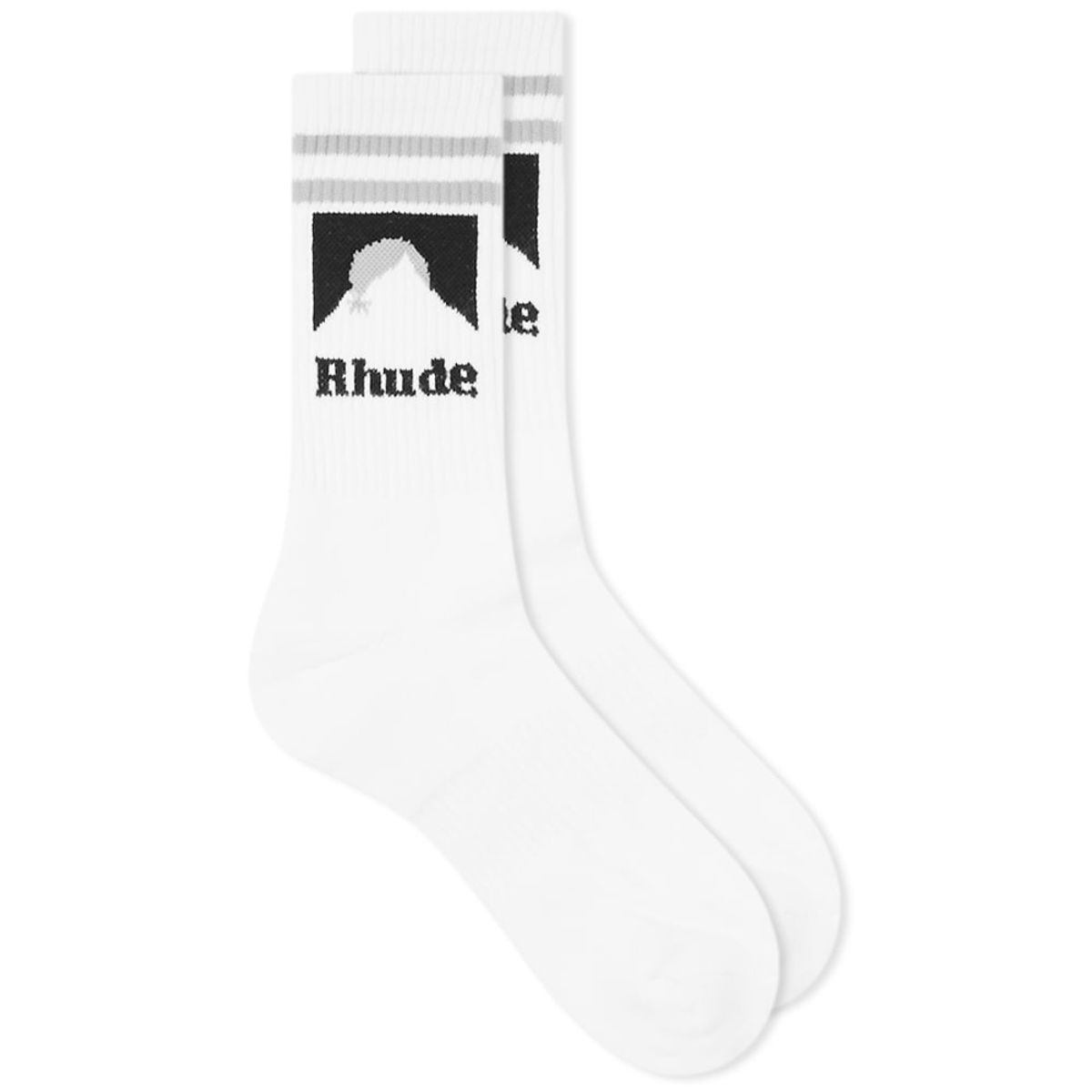 Rhude Rhude Mountain Logo White Socks