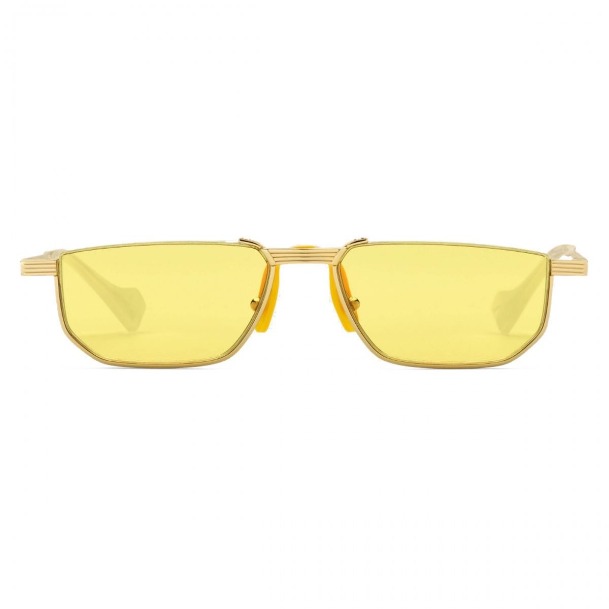 Gucci Metal Rectangular Gold Yellow Sunglasses