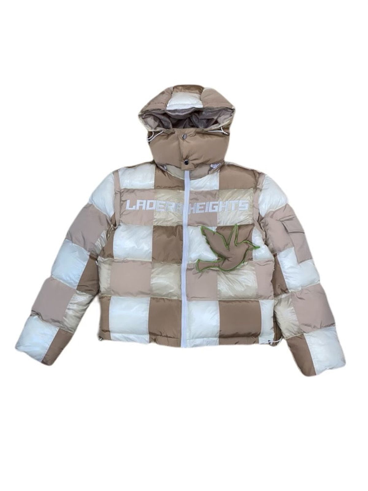 The Ruff Eye Ladera Heights Nude Patchwork Puffer Vest With Detachable Sleeves
