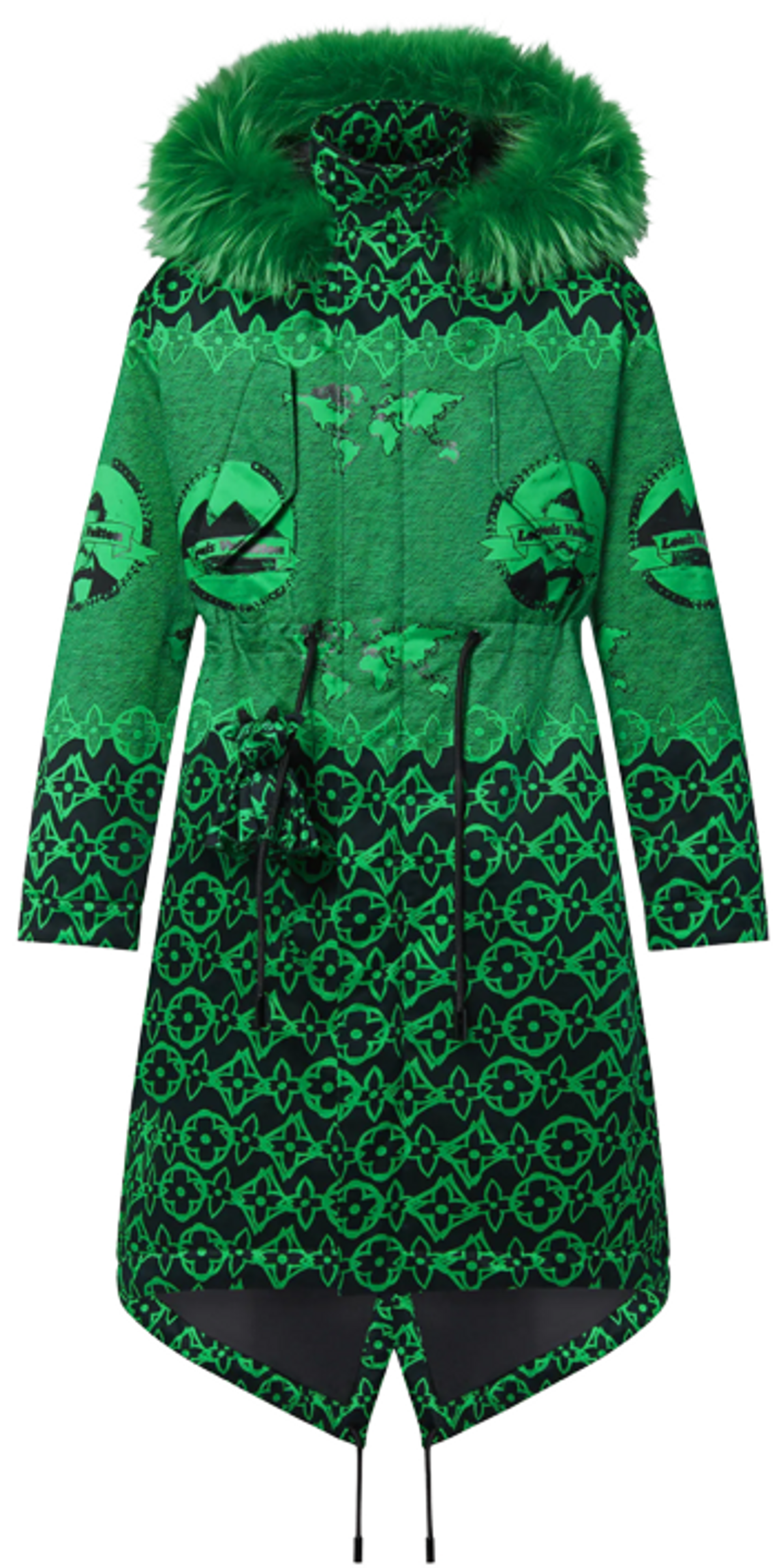 Louis Vuitton Lv Wax Fishtail Green Parka