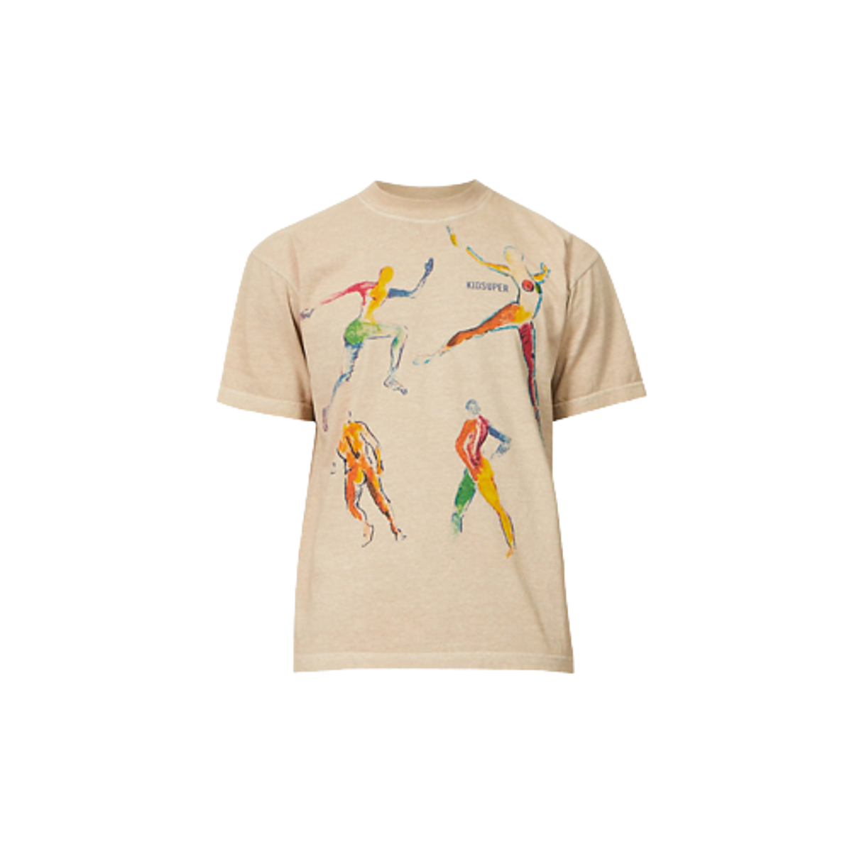 KidSuper Dancers Graphic-print Cotton-jersey T-shirt In Tan
