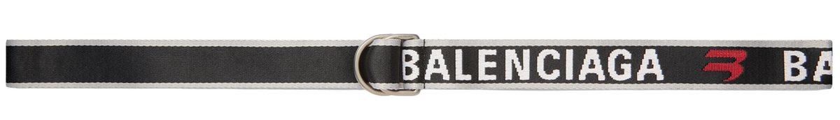 Balenciaga D Ring Black Webbing Belt