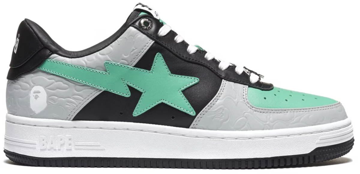 Bape Bape Sta Low Grey Green Sneakers