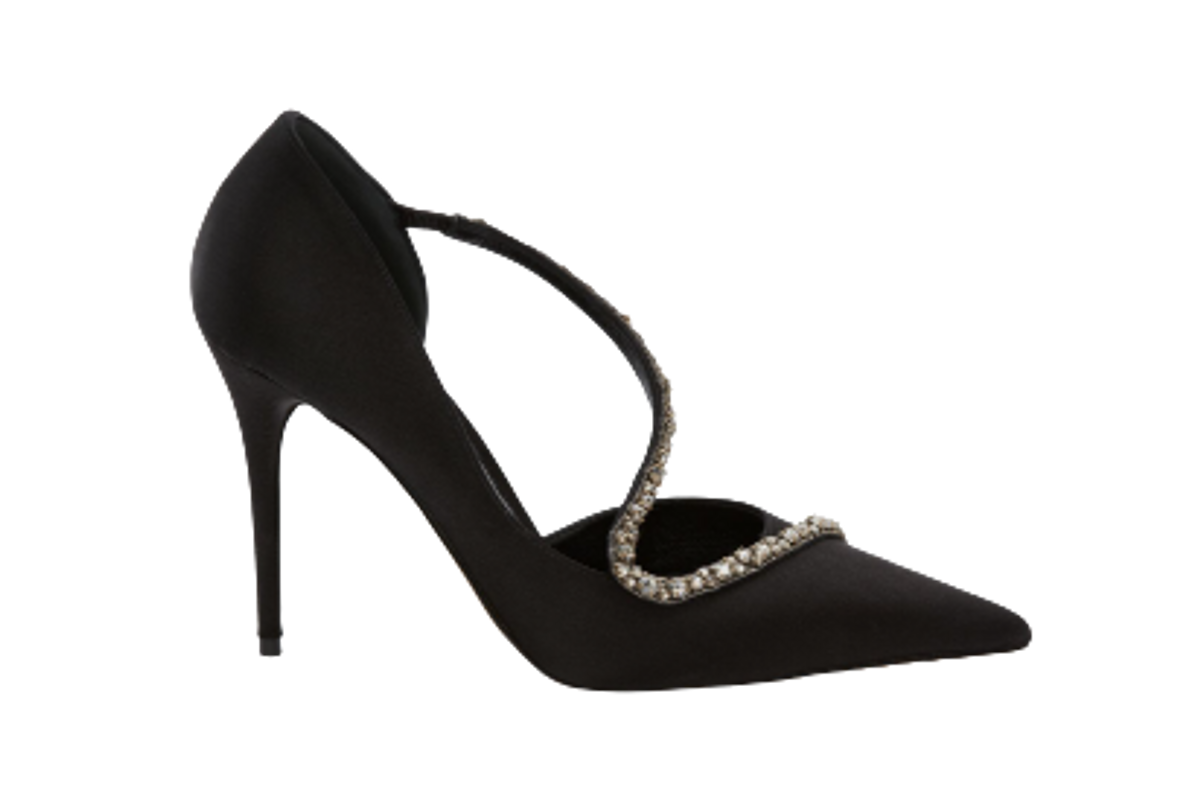 Alexander McQueen Black Embroidered Evening Pump
