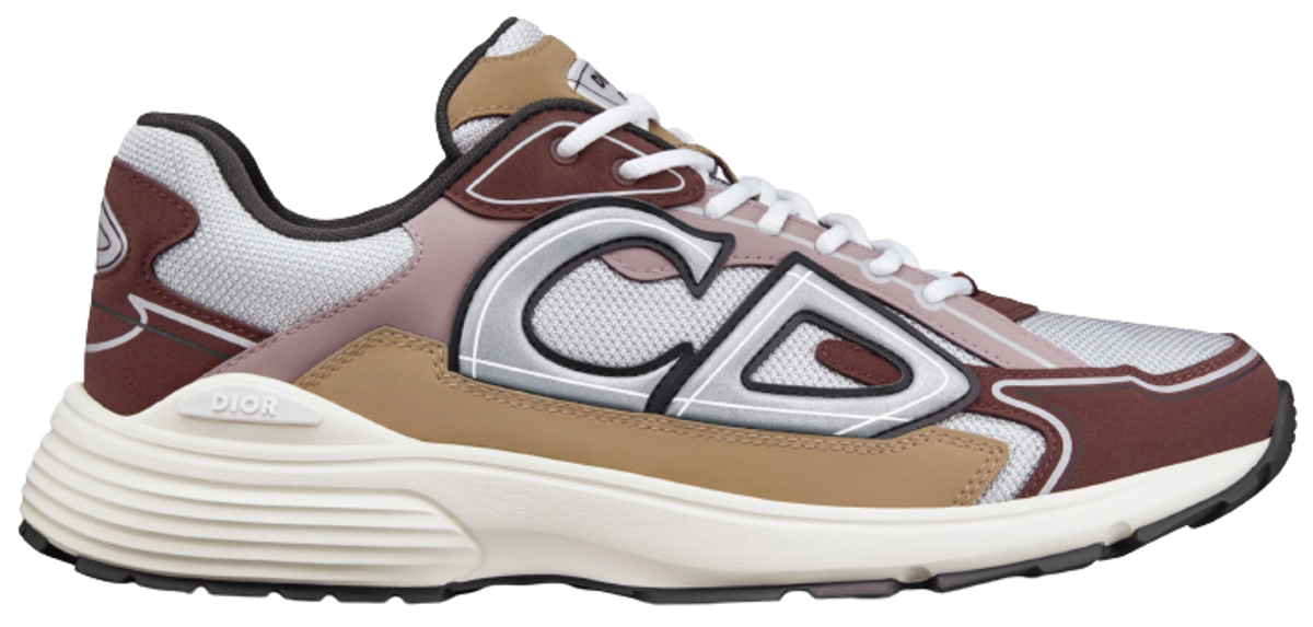 Dior B30 White Mesh and Brown and Beige Technical Fabric Sneakers