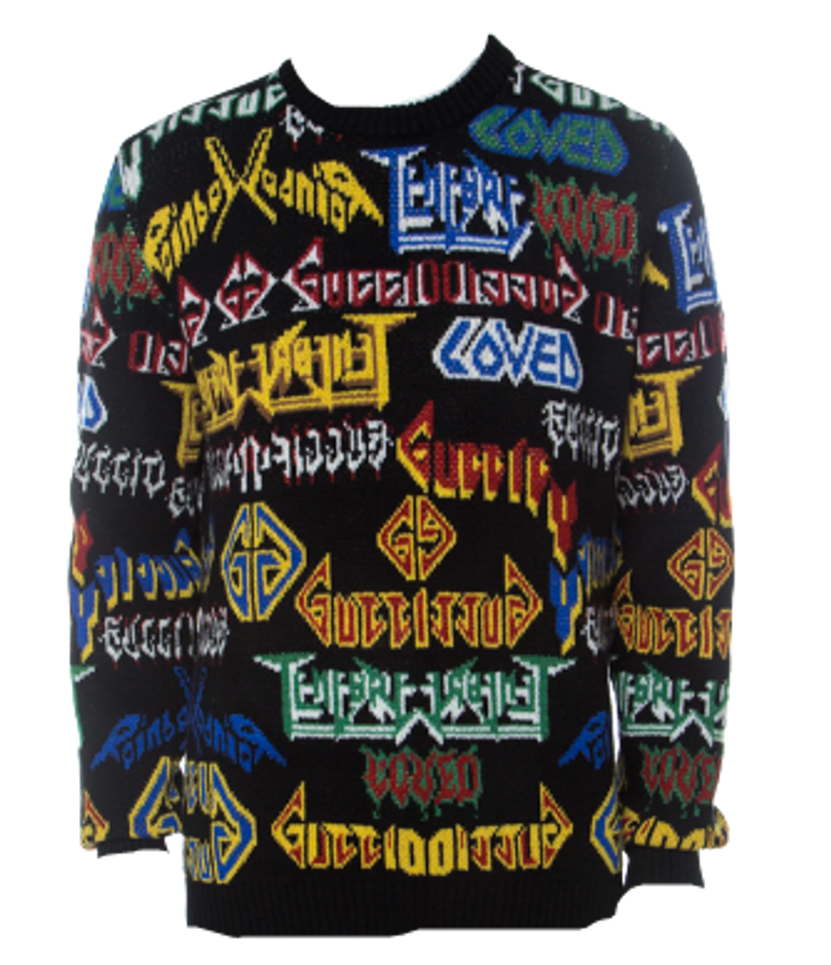 Gucci Black Wool Intarsia Knit Sweater