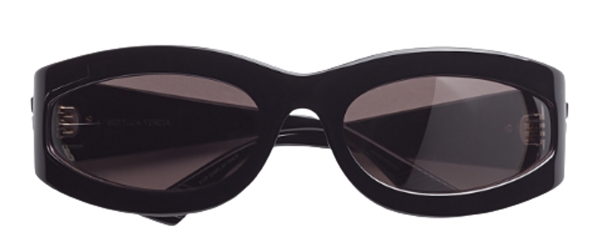 Bottega Veneta Black Oval Sunglasses