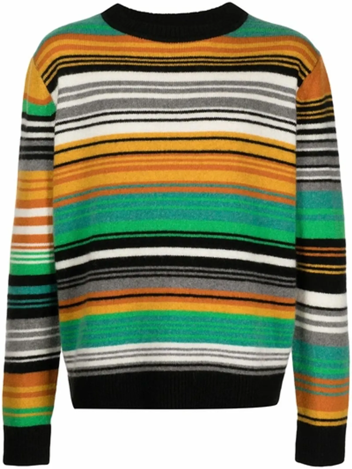 The Elder Statesman Quarter Stripe Knitted Crewтeck Jumper