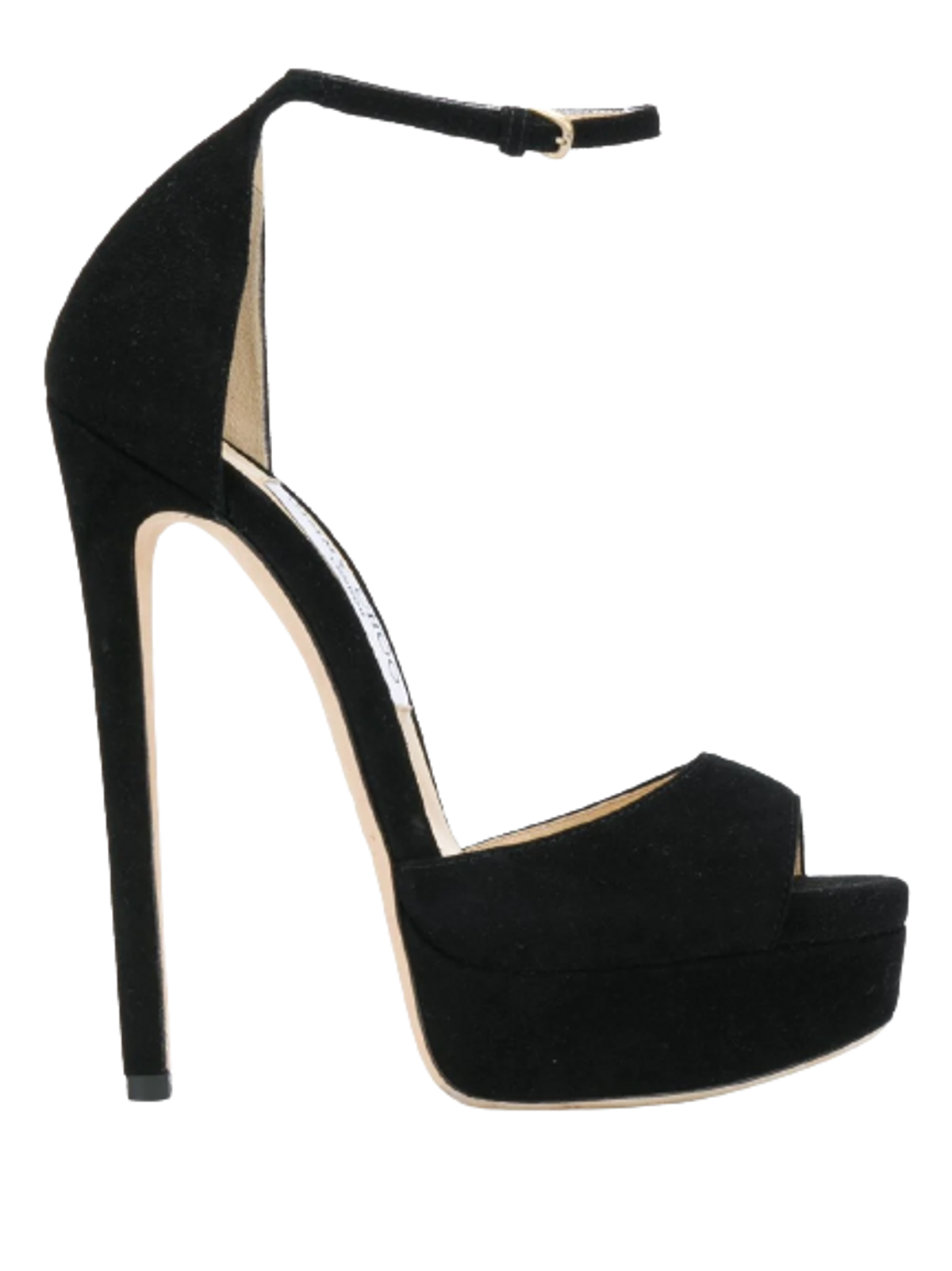 Jimmy Choo Black Pattie 130 Suede Platform Sandals