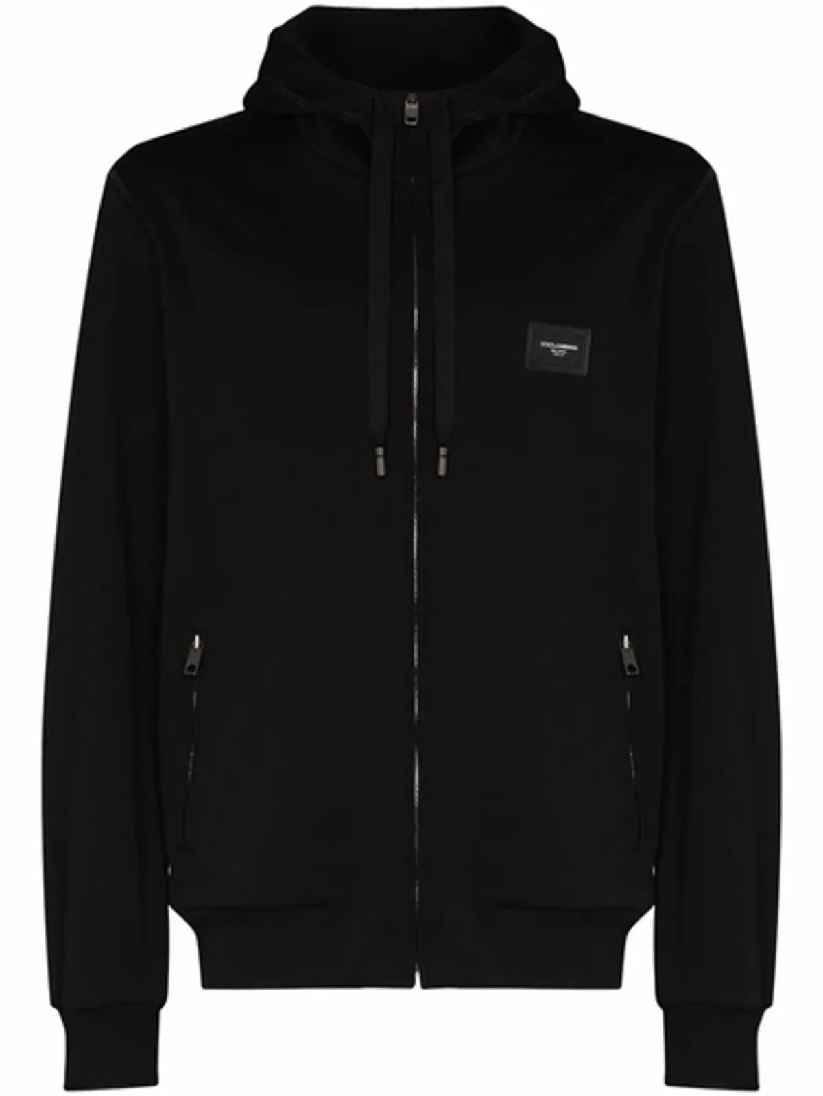 Dolce & Gabbana Logo Plaque Black Hoodie