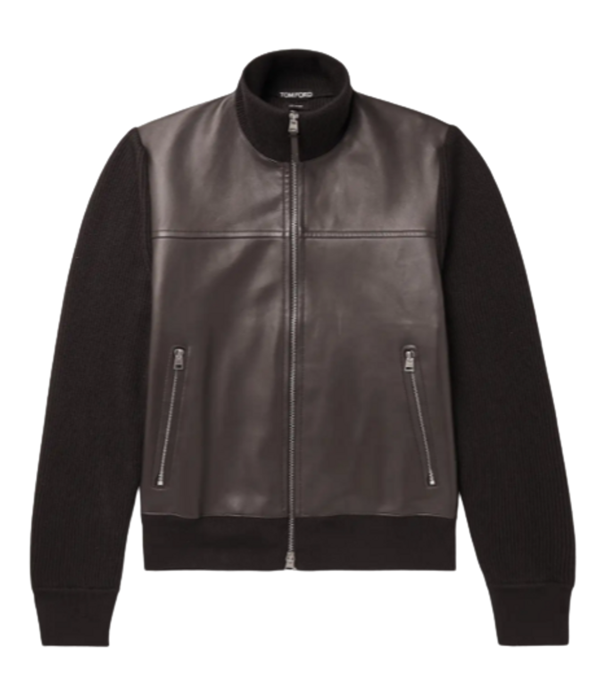 Tom Ford Panelled Leather Merino Wool Blouson Jacket