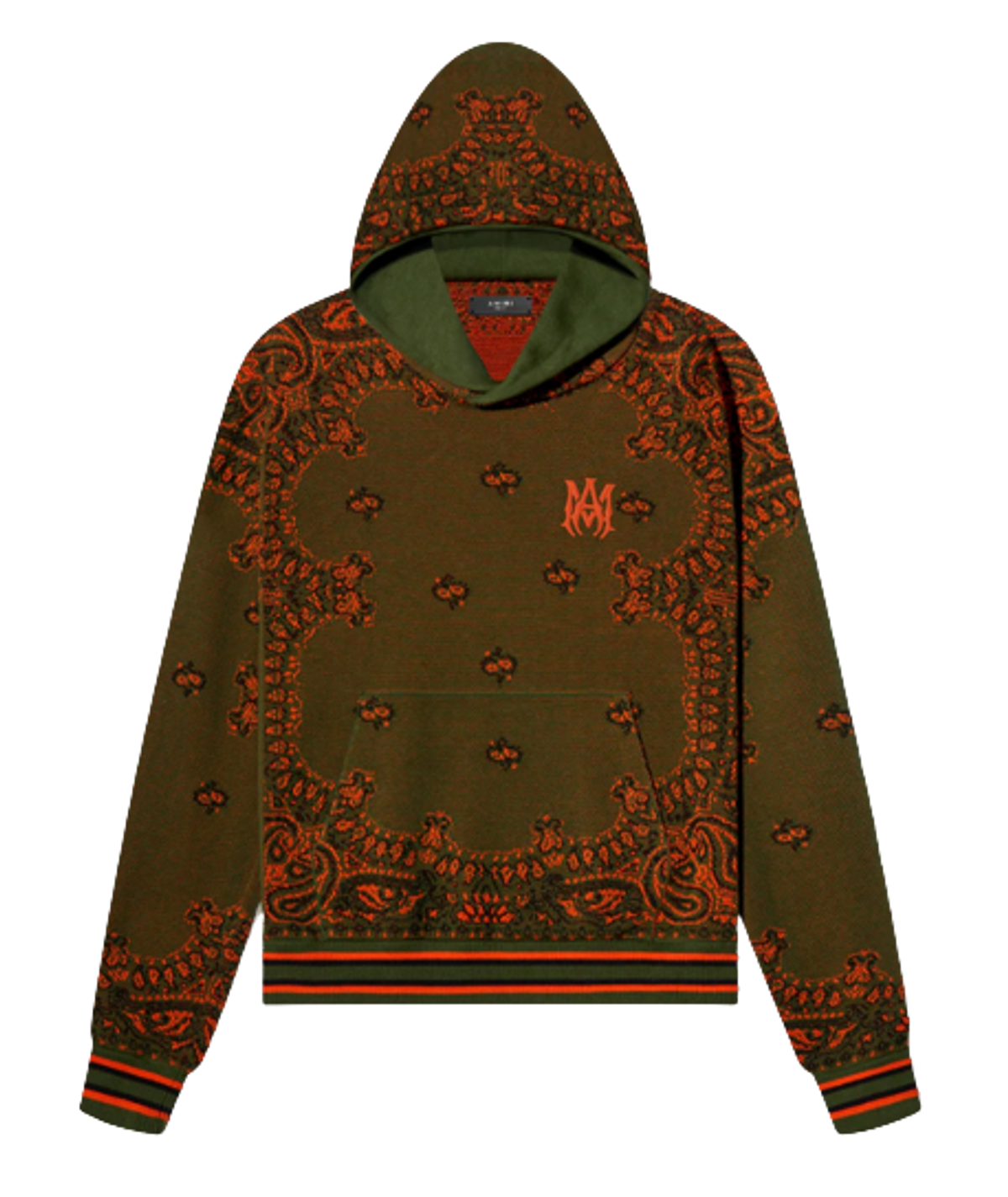 Amiri Bandana B Ball Green Orange Hoodie
