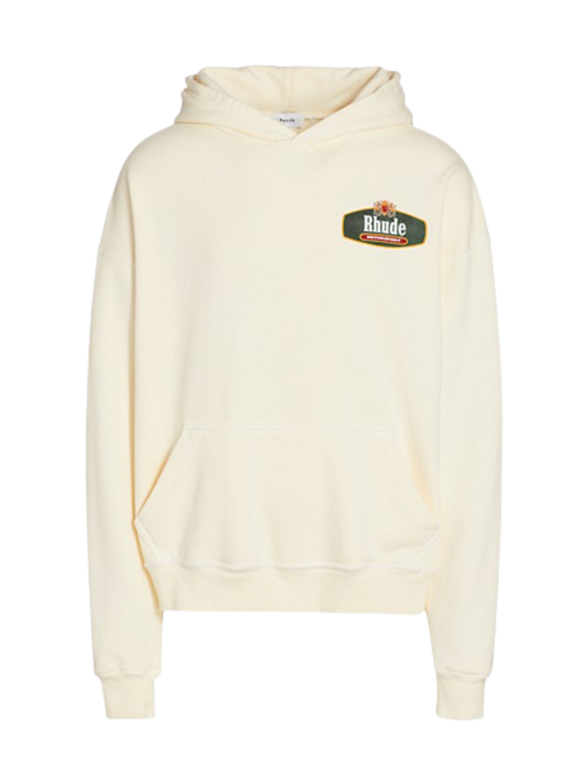 Rhude Vintage White Racing Crest Hoodie
