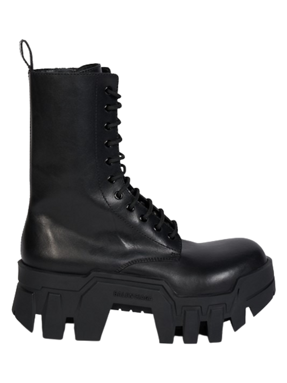 Balenciaga Bulldozer Calfskin Lug-sole Platform Combat Boots In Black