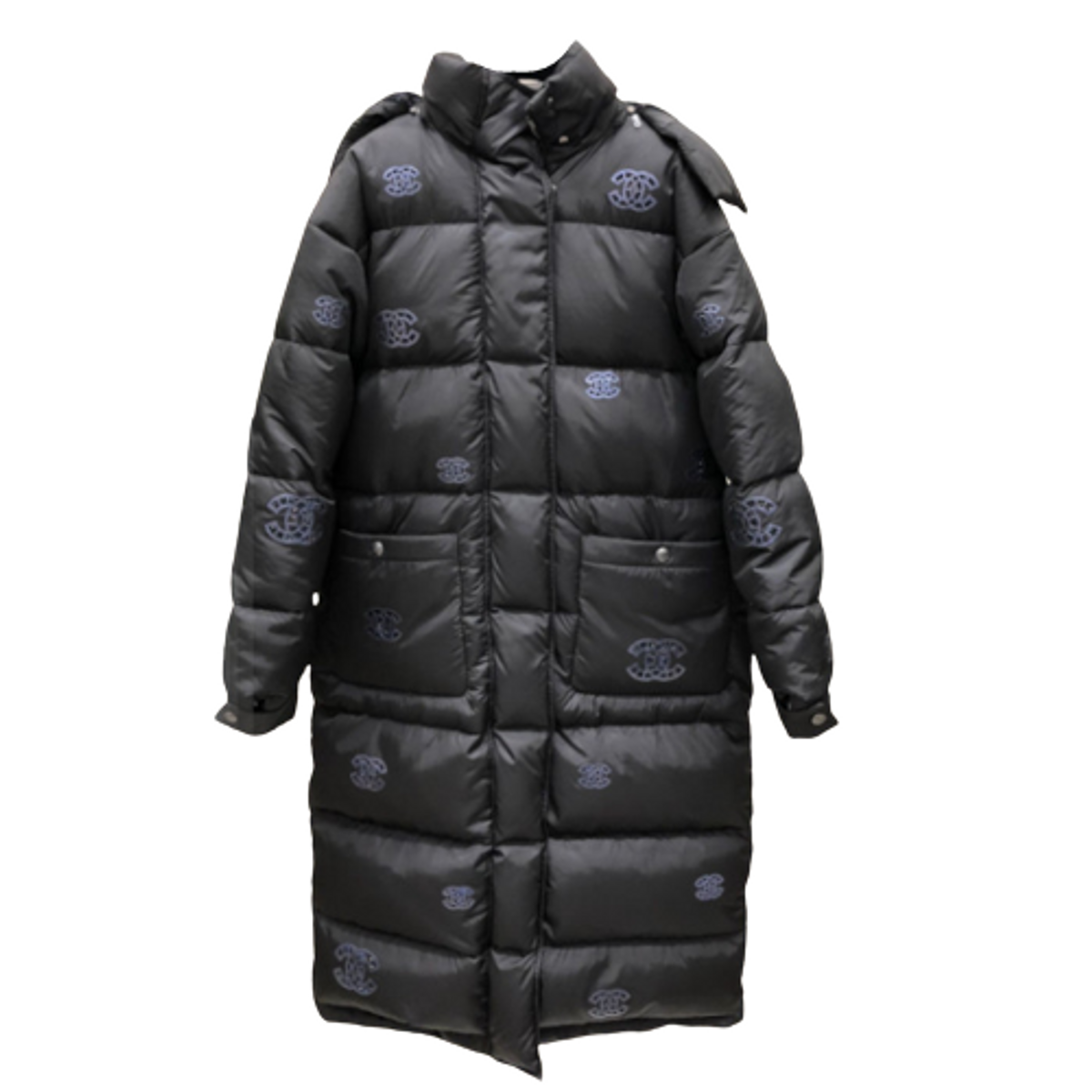 Chanel Plain Long Bridal Logo Front Button Down Coat
